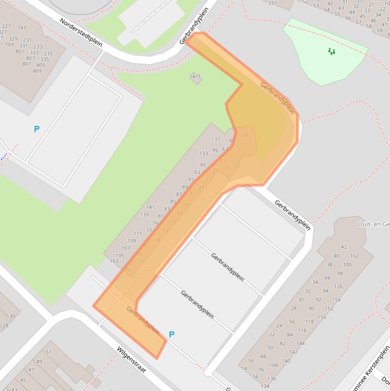 Kaart van postcodegebied 3332XA.