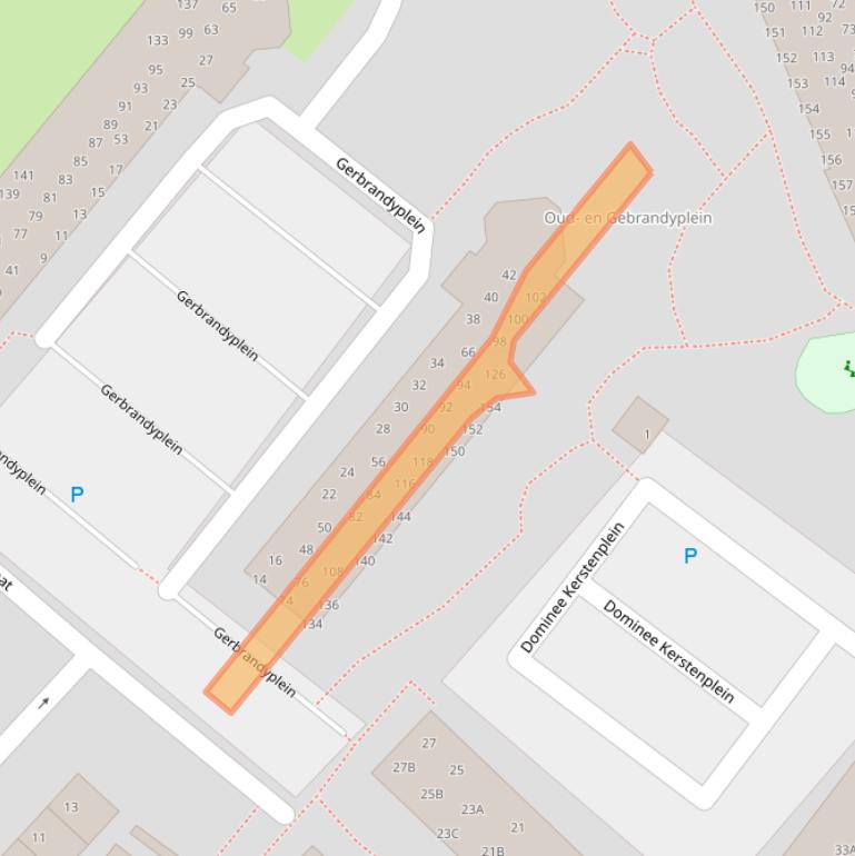 Kaart van postcodegebied 3332XE.