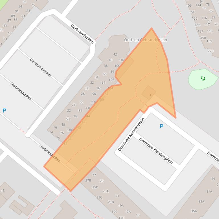 Kaart van postcodegebied 3332XG.