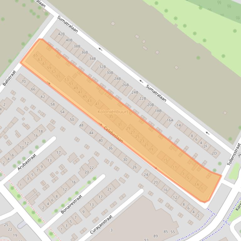 Kaart van postcodegebied 3333AE.