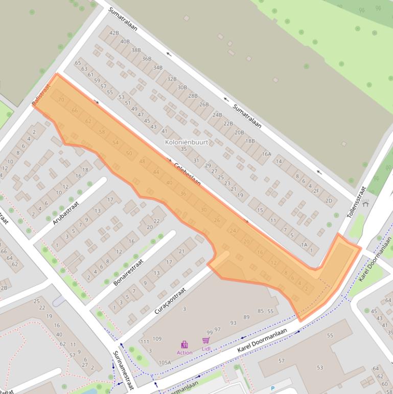 Kaart van postcodegebied 3333AG.