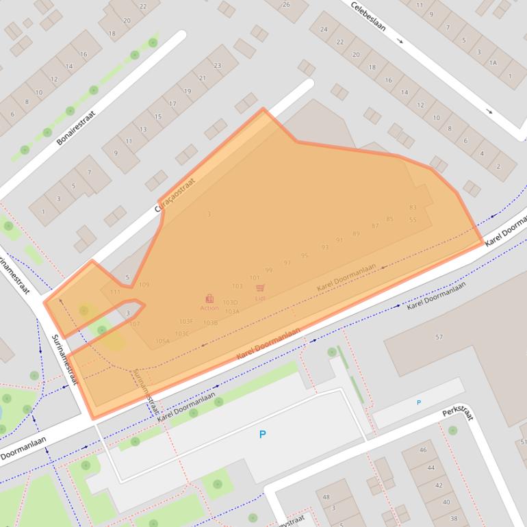 Kaart van postcodegebied 3333AK.