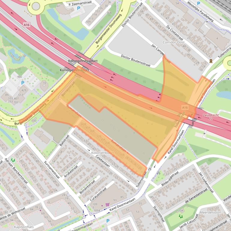 Kaart van postcodegebied 3333AP.