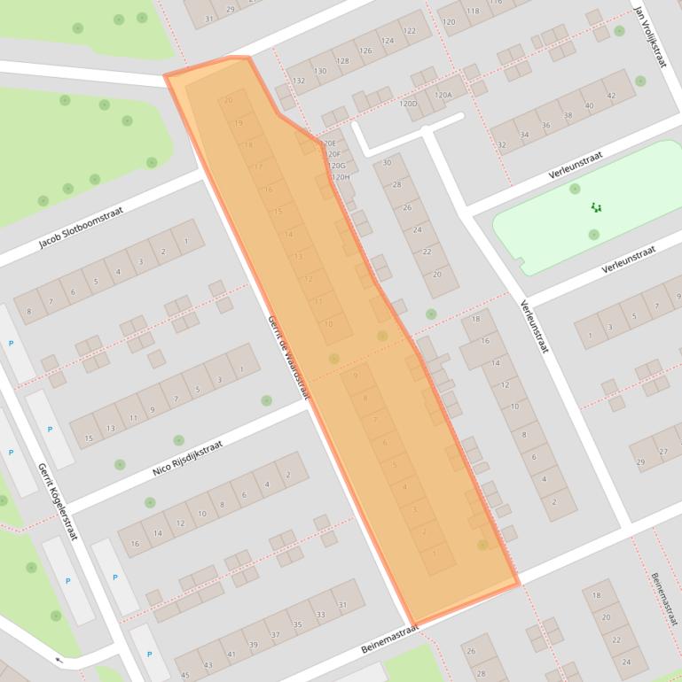 Kaart van postcodegebied 3333BD.