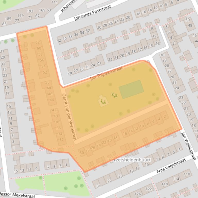 Kaart van postcodegebied 3333BG.