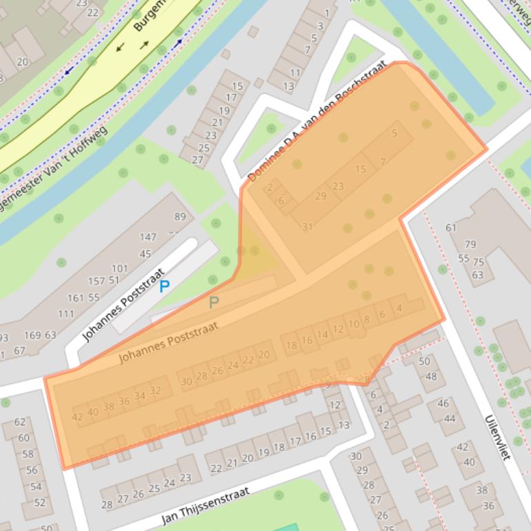 Kaart van postcodegebied 3333BH.