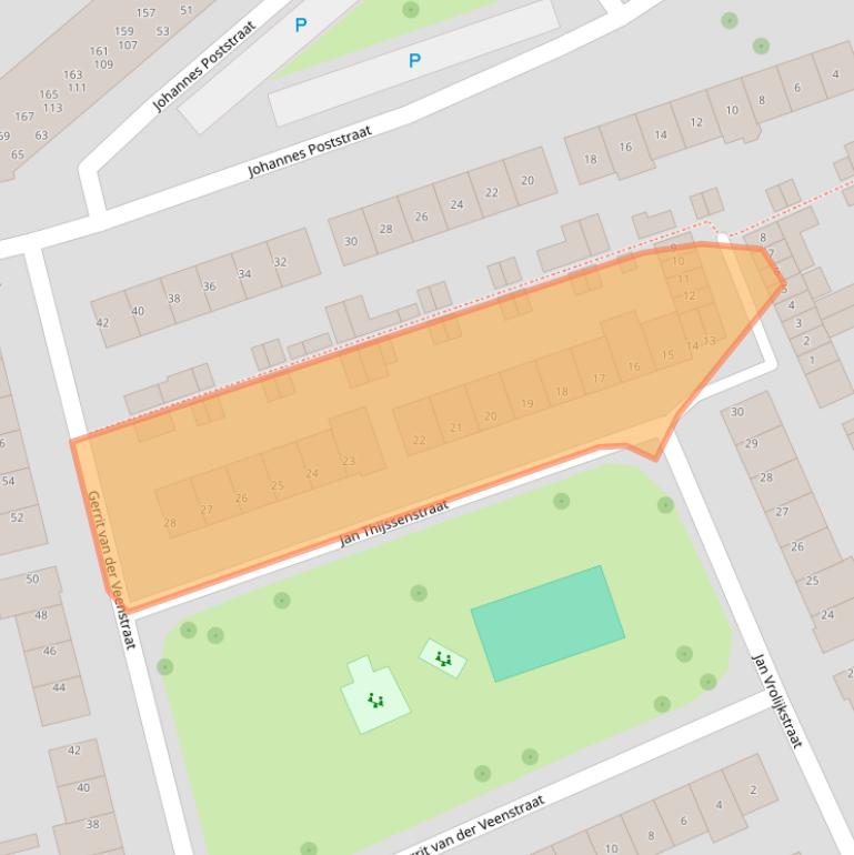 Kaart van postcodegebied 3333BL.