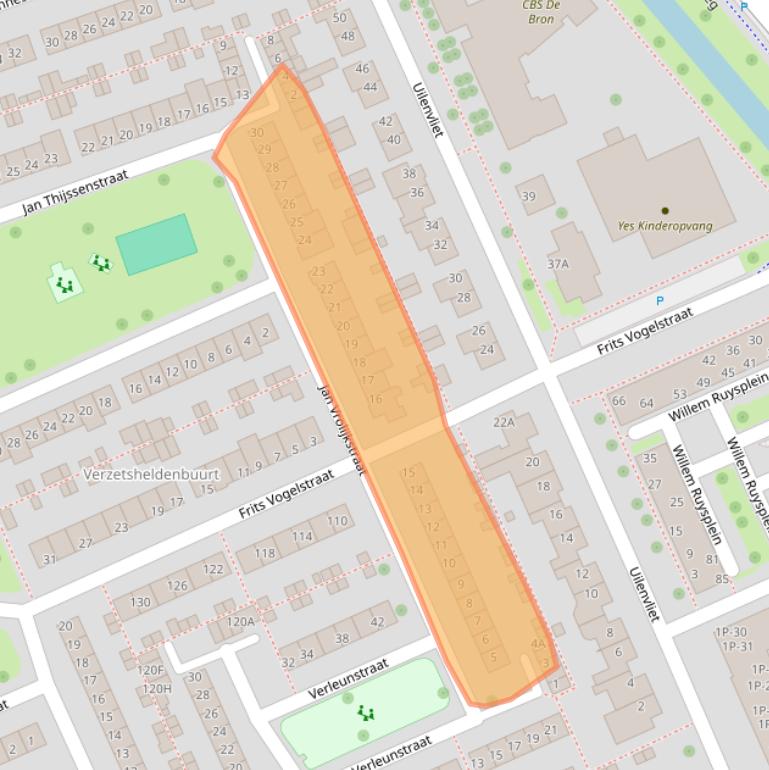 Kaart van postcodegebied 3333BM.