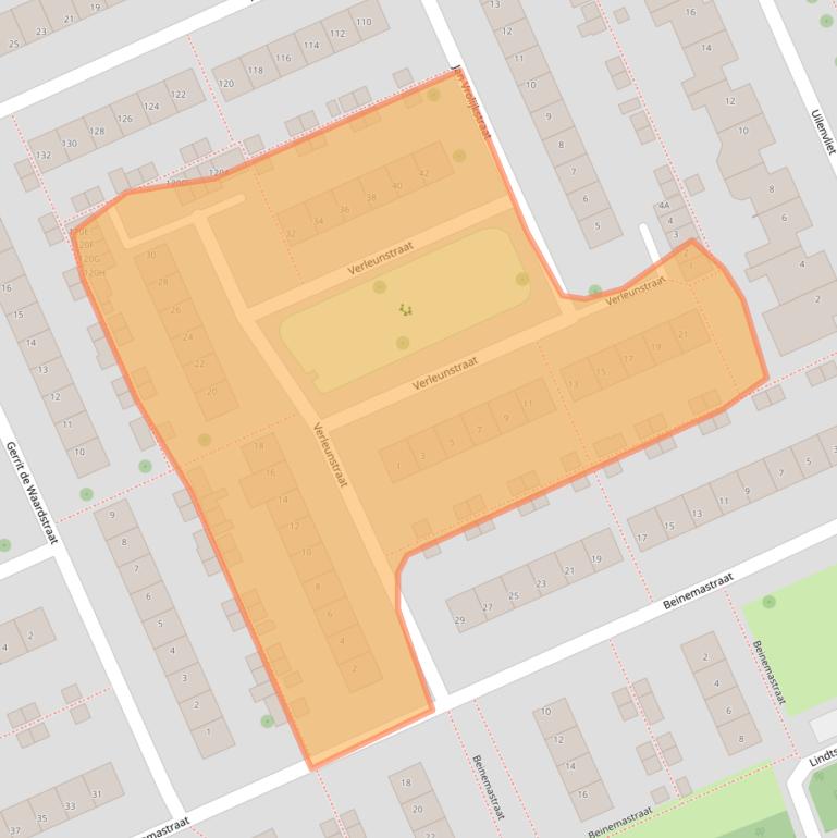 Kaart van postcodegebied 3333BV.