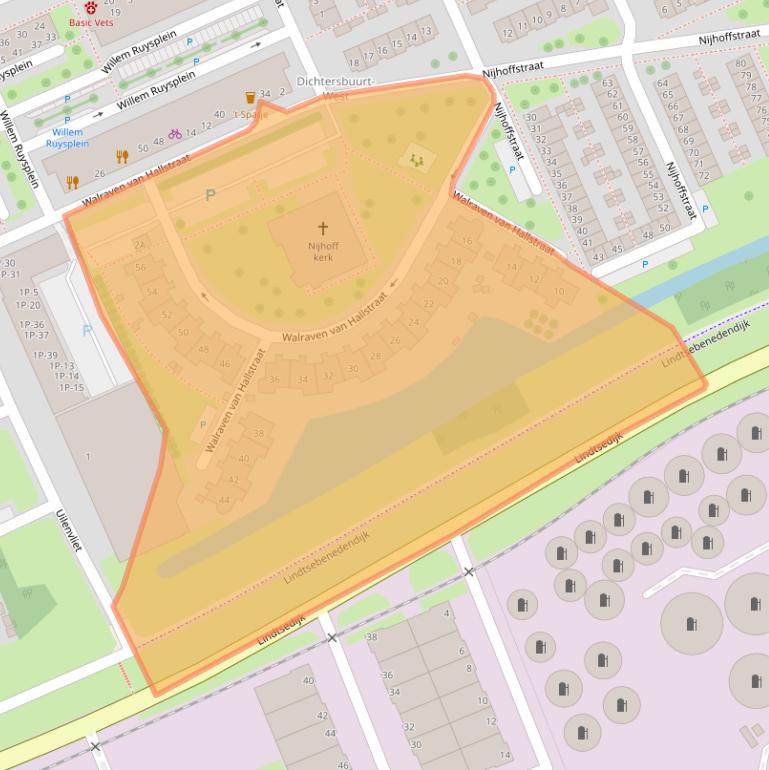 Kaart van postcodegebied 3333BZ.