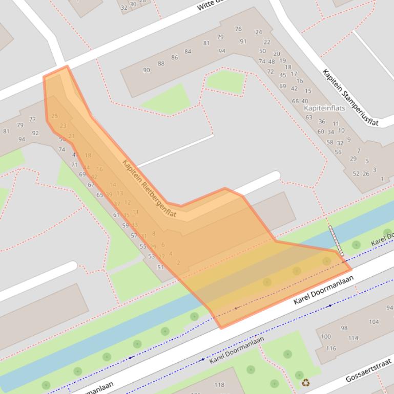 Kaart van postcodegebied 3333CA.