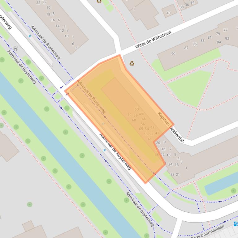 Kaart van postcodegebied 3333CJ.