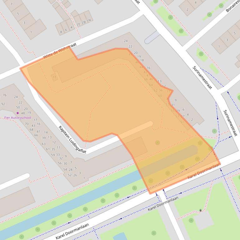 Kaart van postcodegebied 3333CL.