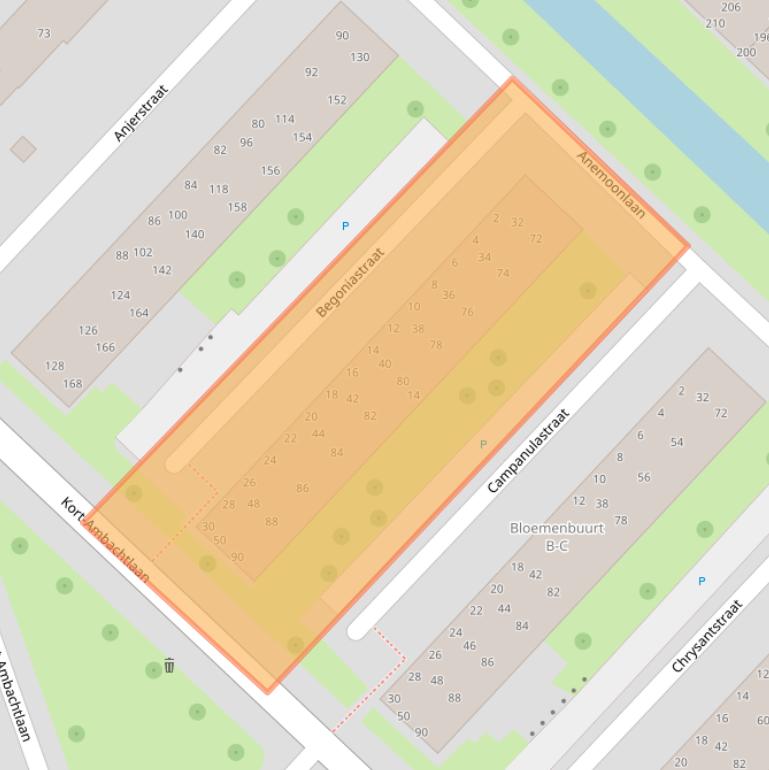 Kaart van postcodegebied 3333EA.