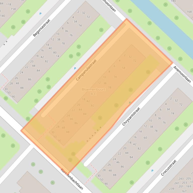 Kaart van postcodegebied 3333EB.