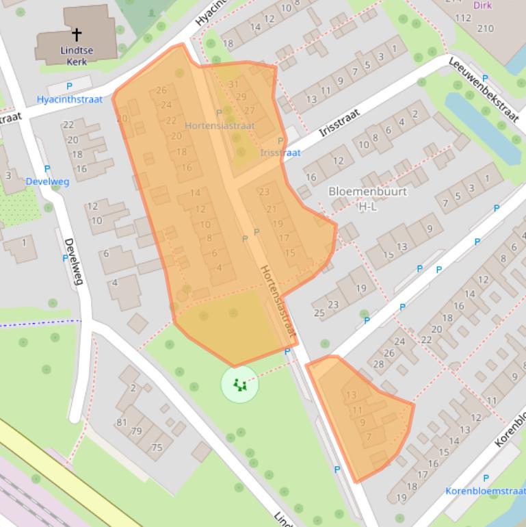 Kaart van postcodegebied 3333ED.