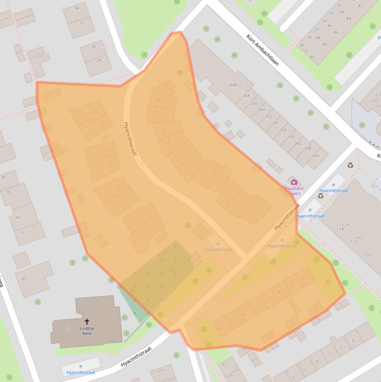 Kaart van postcodegebied 3333EE.