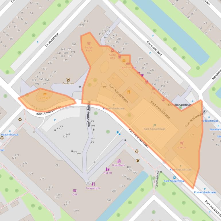 Kaart van postcodegebied 3333EK.