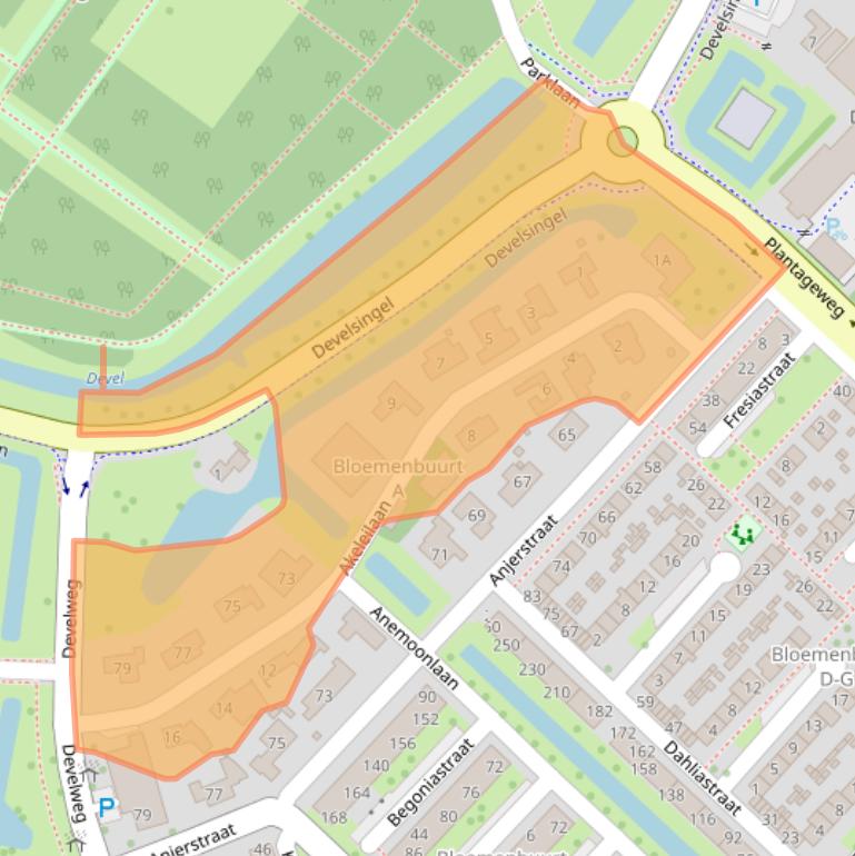 Kaart van postcodegebied 3333GA.