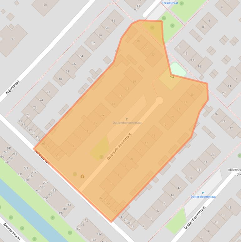 Kaart van postcodegebied 3333GR.