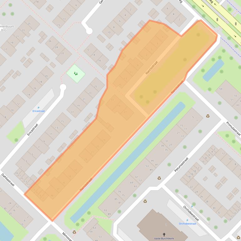 Kaart van postcodegebied 3333GX.