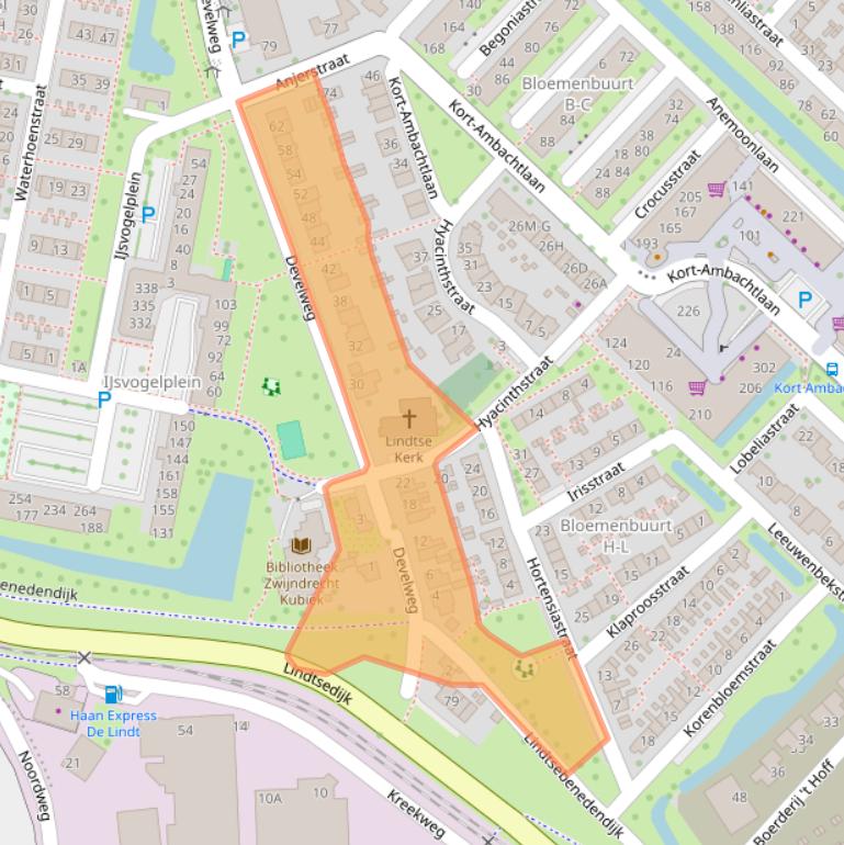 Kaart van postcodegebied 3333LA.