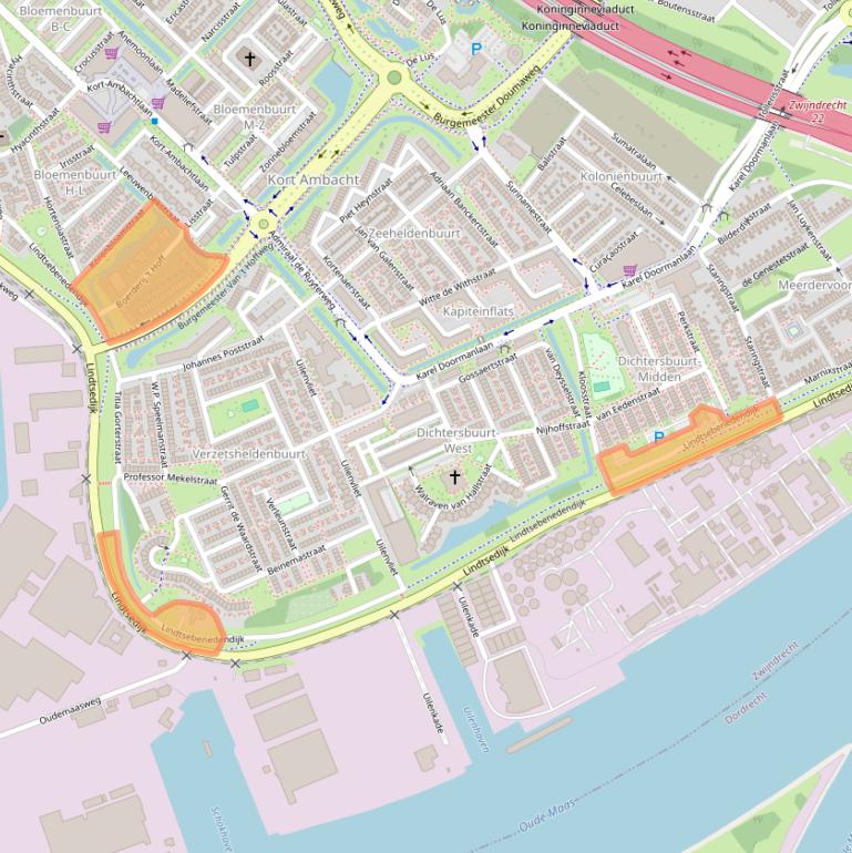 Kaart van postcodegebied 3333LB.