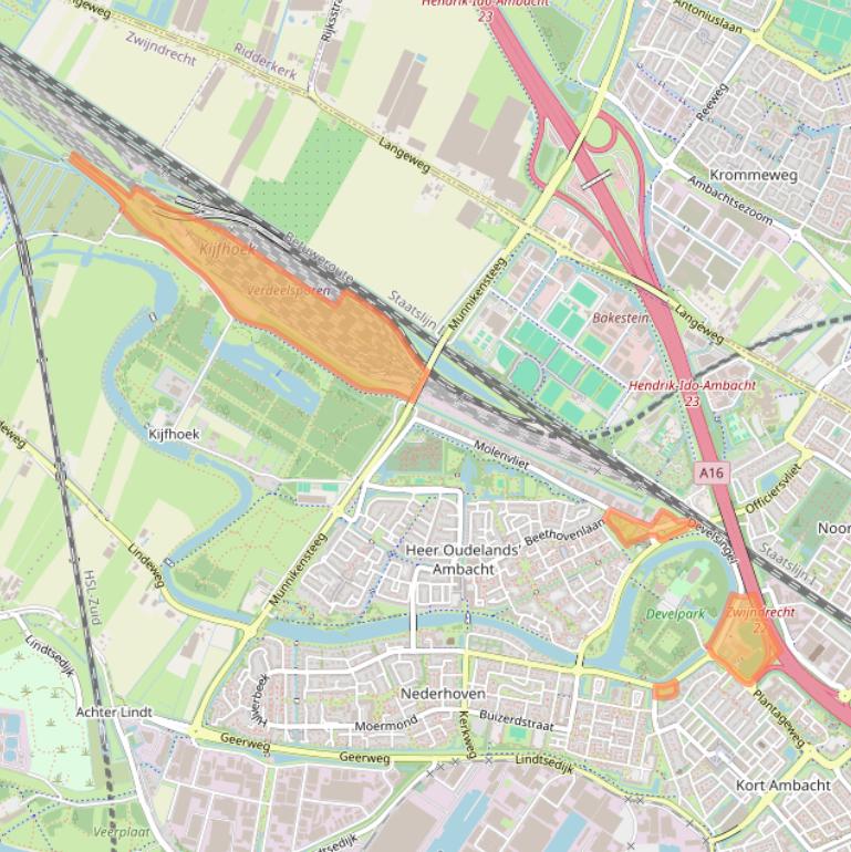 Kaart van postcodegebied 3333LD.