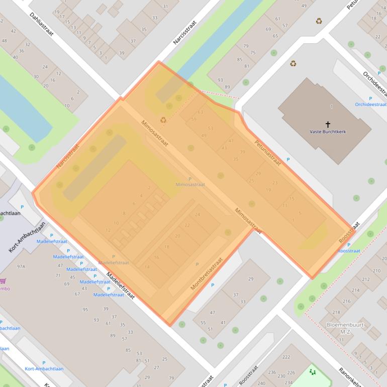 Kaart van postcodegebied 3333SB.