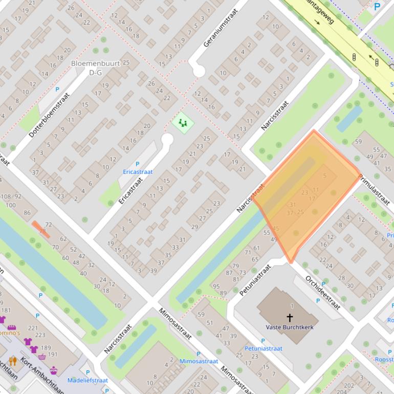 Kaart van postcodegebied 3333SE.