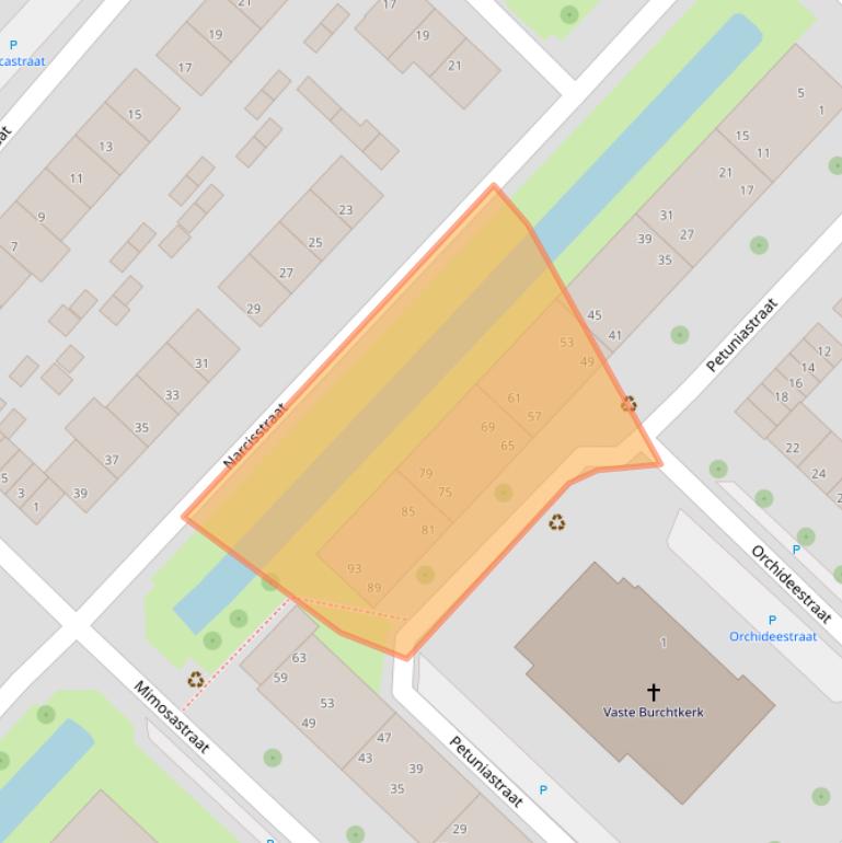 Kaart van postcodegebied 3333SG.