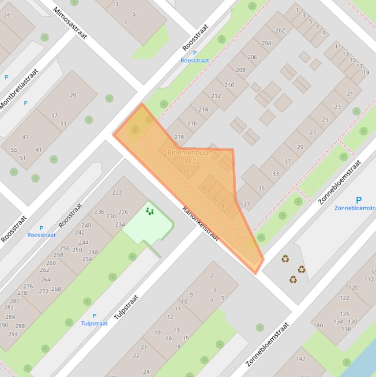 Kaart van postcodegebied 3333SJ.