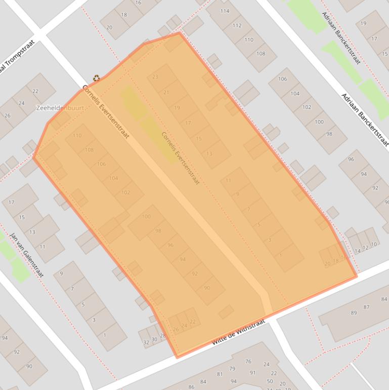 Kaart van postcodegebied 3333TJ.