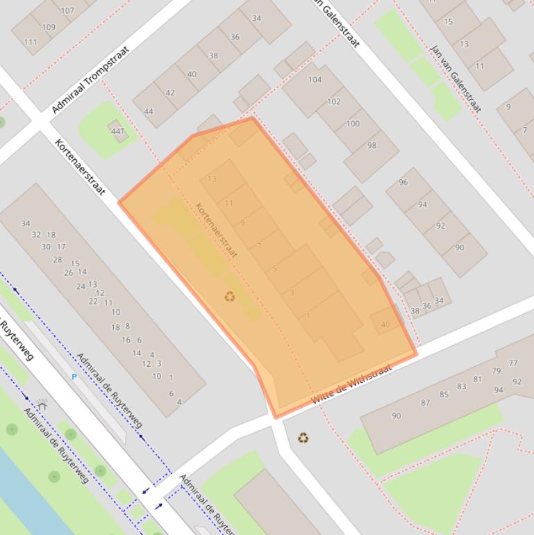 Kaart van postcodegebied 3333TL.