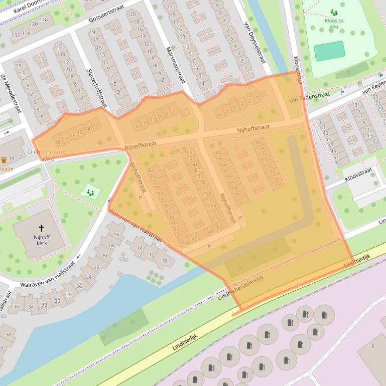 Kaart van postcodegebied 3333VD.