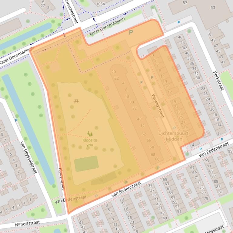 Kaart van postcodegebied 3333VP.