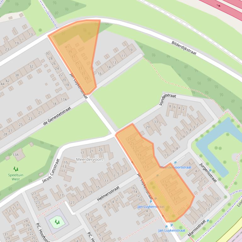 Kaart van postcodegebied 3333XD.