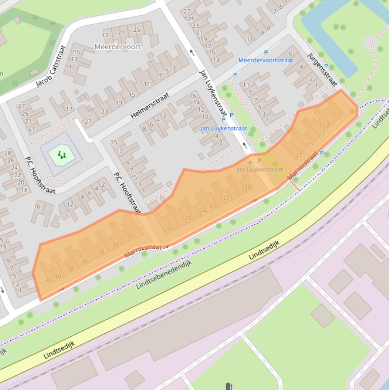 Kaart van postcodegebied 3333XH.