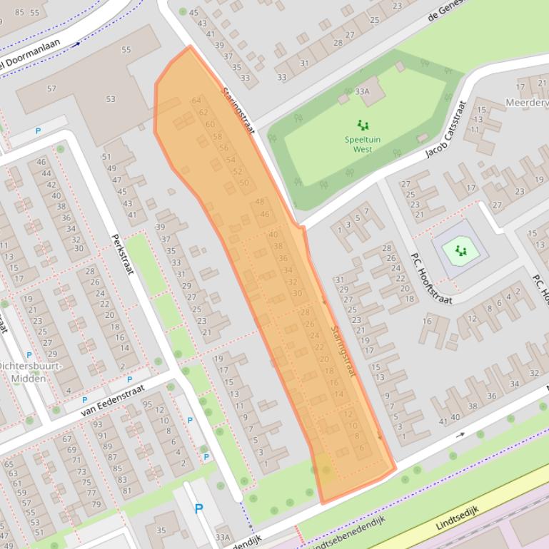 Kaart van postcodegebied 3333XM.