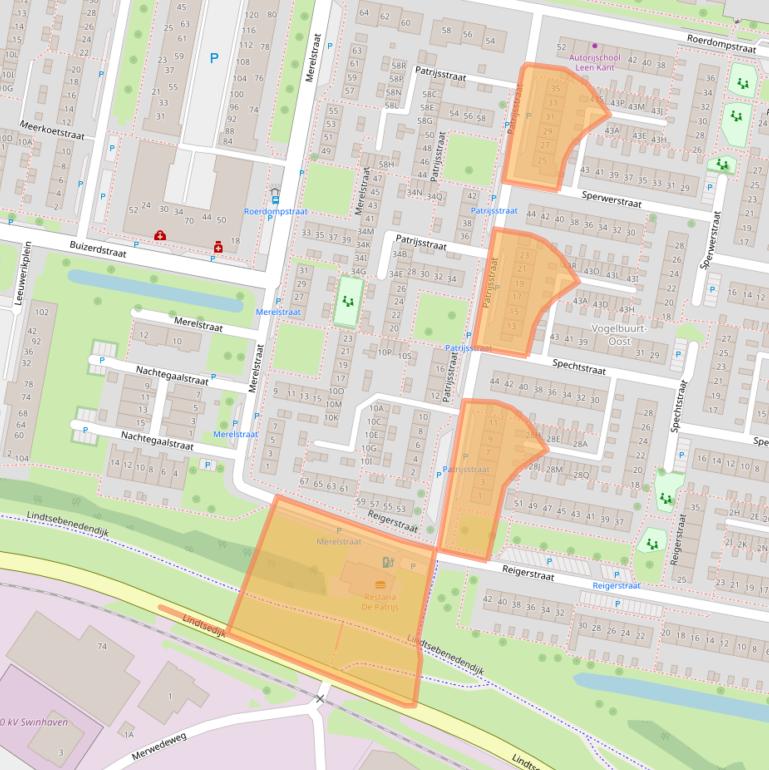 Kaart van postcodegebied 3334AB.