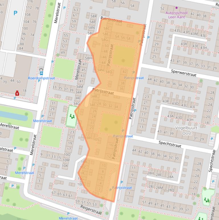Kaart van postcodegebied 3334AC.
