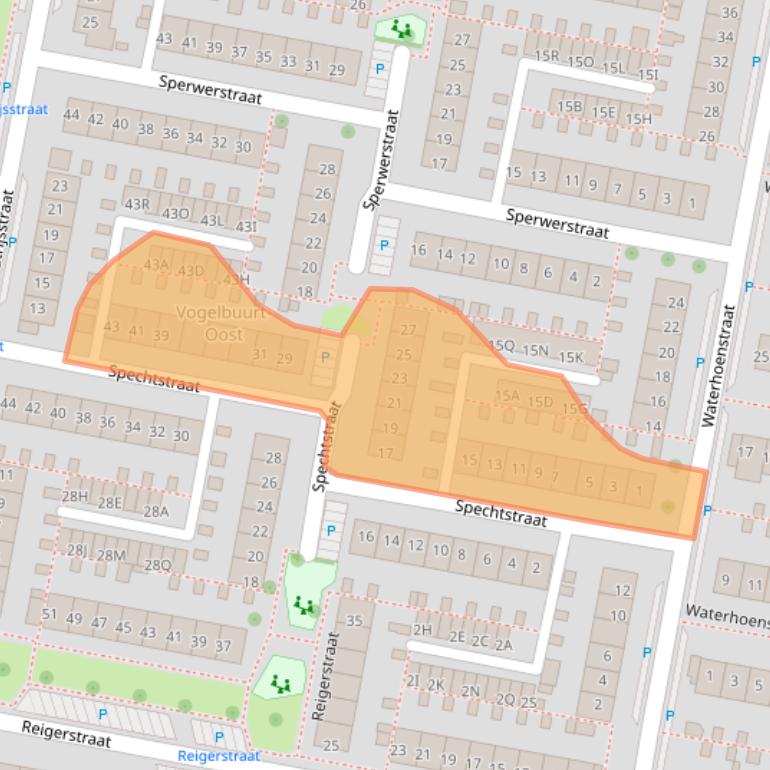 Kaart van postcodegebied 3334AH.