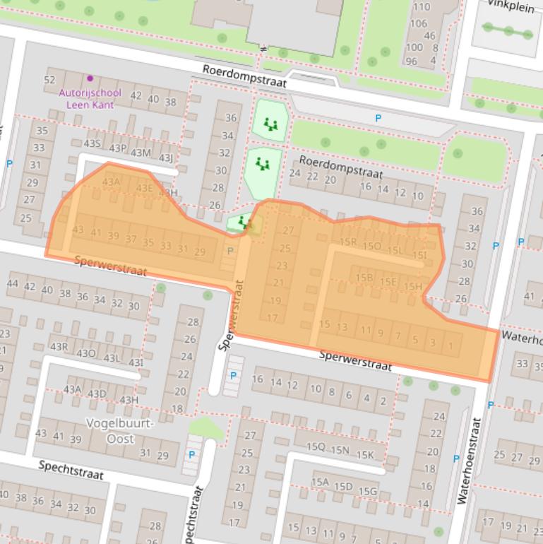 Kaart van postcodegebied 3334AK.