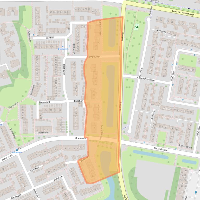 Kaart van postcodegebied 3334BE.