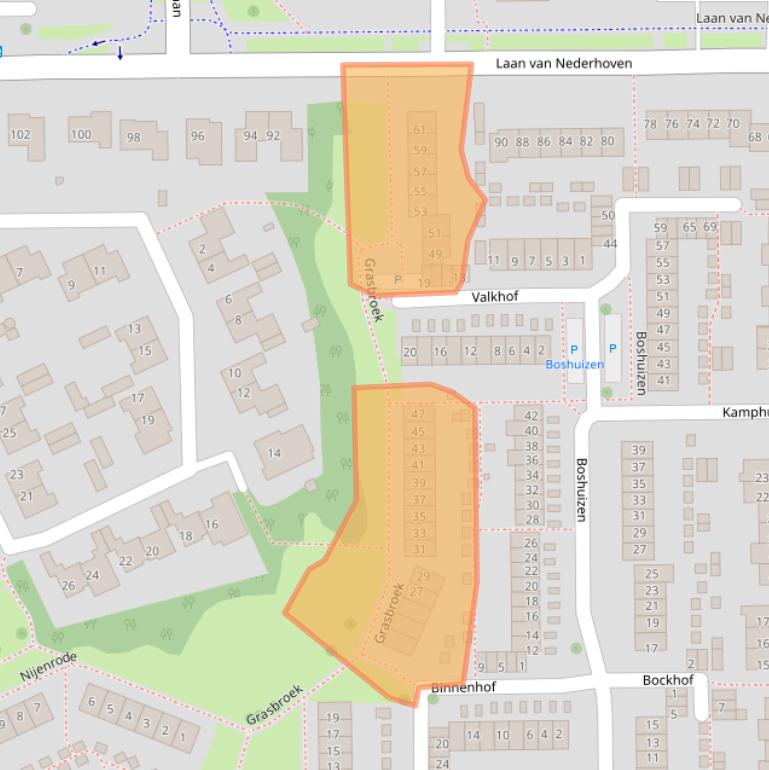 Kaart van postcodegebied 3334BH.