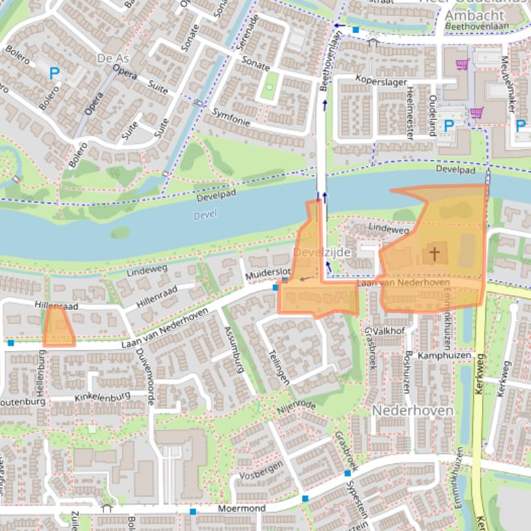 Kaart van postcodegebied 3334BN.