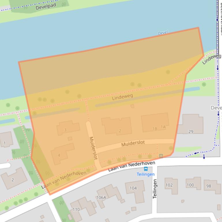 Kaart van postcodegebied 3334BS.