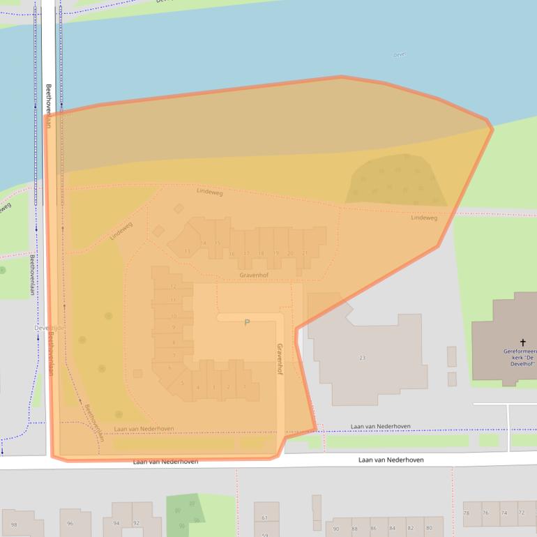 Kaart van postcodegebied 3334BX.