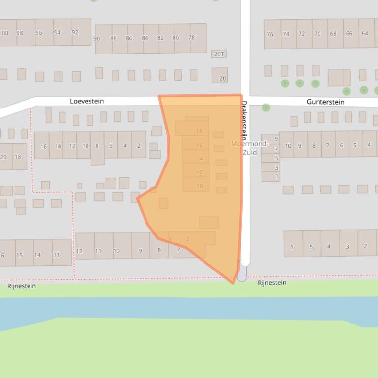 Kaart van postcodegebied 3334CB.