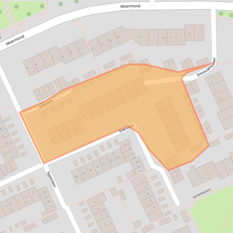 Kaart van postcodegebied 3334CC.